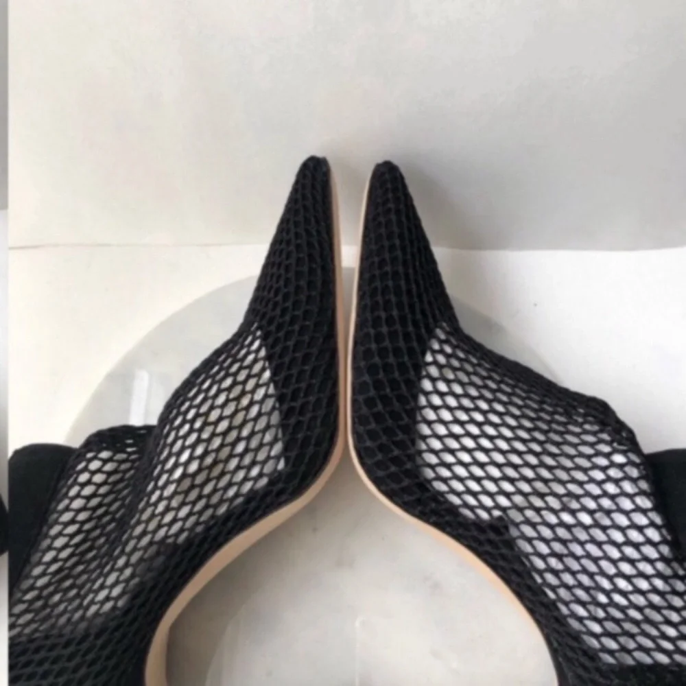 NEW BRIAN ATWOOD Black Mesh Ankle Boots